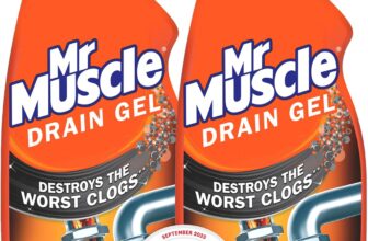 Mr Muscle Drain Unblocker, Sink & Drain Cleaner, Fast Acting Heavy Duty Drain Gel, Dissolves Clogs, Works 3x Better Than Bleach, Safe for All Pipes, Duo Pack (2 x 500ml)