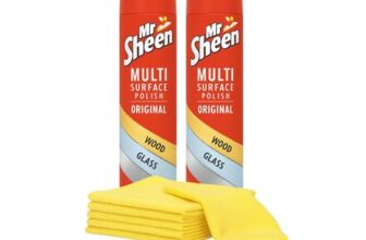 Mr Sheen Multi-Surface Polish Bundle: 2x 250ml Spray, 4 Cloths