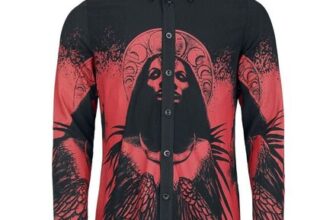 Mrrgan Moon Shirt Longsleeve Black-Red by Alchemy by Killstar
