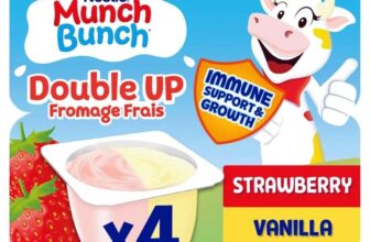 Munch Bunch Double Up Strawberry & Vanilla Fromage Frais 4 x 85g