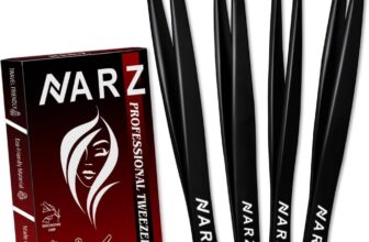 NARZ 4Pcs Professional Tweezer for Facial Hair Women & Men Stainless Steel Precision Tweezers for Ingrown Hair Tweezers for Men & Women (Black Set)