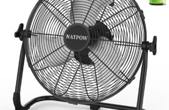 NATPOW Cordless Floor Fan 12, Rechargeble Cooling Fan, Gym Fan Portable Air Circulating with Batteries, USB Phone Charge, 2 Power Options, Speed Adjustable Camping Fan for Outdoor, Travel, Garage