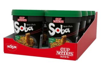 NISSIN Cup Noodles Soba Wok Style Teriyaki Flavoured Instant Noodles, 90 g Pot (Pack of 8) (S&S £7.56)