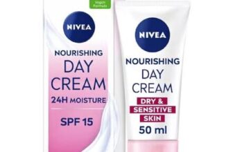 NIVEA 24H Moisture Nourishing Day Cream for Dry & Sensitive Skin SPF15 50ml