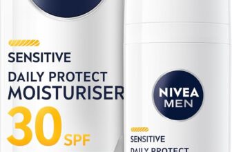 NIVEA MEN Sensitive Daily Protect Moisturiser SPF 30 (50ml), Moisturising Mens Face Cream Suitable For Sensitive Skin, Lightweight Face Moisturiser with UV Protection, Non-Greasy Formula