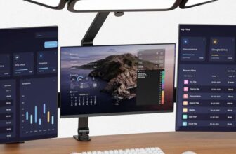 NUERPO LED Desk Lamp with Clamp Adjustable Swing Arm Dimmable Eye-Care Light for Home Office – White 20cm / 1050 Lm