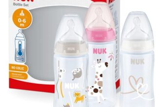 NUK First Choice Baby Bottles Set, 0-6 Months, 3-Pack, BPA-Free
