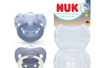 NUK First Choice Night Orthodontic Dummies, 6-18m, Blue, 2-Pack