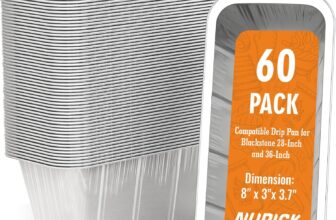 NUPICK 60-Pack Blackstone Griddle Accessories, 5017 Grease Cup Liner for Blackstone 17/22/30/28/36 Griddle, Drip Pan Grease Catcher Cup Liner, Disposable Aluminum Foil Drip Pan Liner