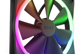NZXT F140 RGB Fans – RF-R14SF-B1 – Advanced RGB Lighting Customization – Whisper Quiet Cooling – Single (RGB Fan & Controller REQUIRED & NOT INCLUDED) – 140mm Fan – Black