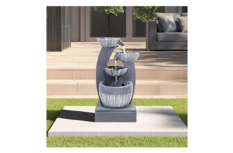 Natural Living Solar Powered Outdoor Water Fountain Rockery Decoration