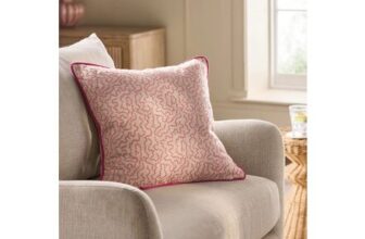 Natural/Pink Wiggle Embroidered 50 X 50cm Cushion