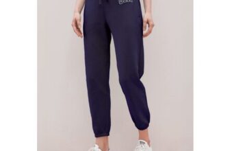 Navy Blue Cuffed Logo Fleece Joggers