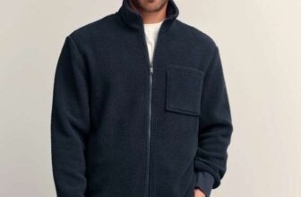 Navy Blue Zip Through Borg Fleece – Free C&C