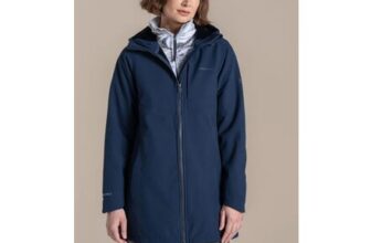 Navy Craghoppers Hopegill Longline Hooded Windproof Water-Repellent Softshell
