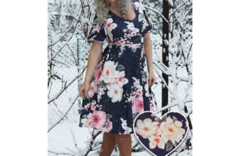 Navy Floral Petal Sleeve Tea Dress