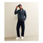 Navy Regular Quarter Zip Sweatshirt