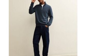Navy Regular Quarter Zip Sweatshirt