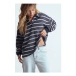 Navy Striped Heavy Cotton Collared Rugby Top
