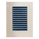 Navy Woven Stripe Bath Mat Price