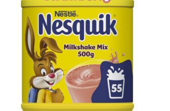 Nesquik Strawberry Flavoured Milkshake Powder – 500g Tub – S&S £2.34