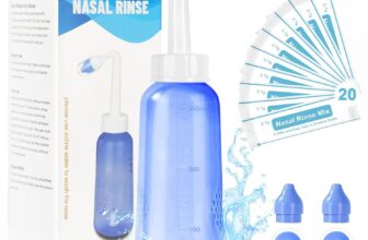 Neti Pot Sinus Rinse Bottle – Gentle Nasal Wash Bottle Nose Cleaner for Effective Pressure Irrigatio 300 ML with 20 Nasal Wash Salt Packets