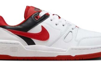 Nike Full Force Low Top Kids Sneakers – 4, 5, 5.5 – White/Red