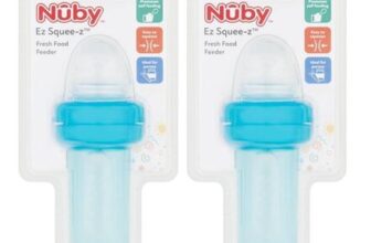 Nuby EZ Squeeze Weaning Self-Feeder Baby Spoon Blue 2-Pack