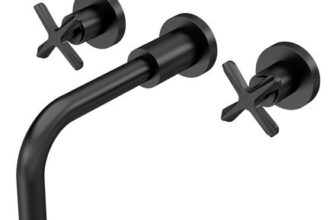 Nuie Aztec Matt Black Wall Mounted Basin Mixer Tap