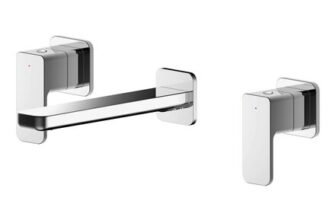 Nuie Windon Chrome Wall Mounted 3 Tap Hole Basin Mixer