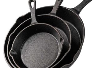 Nuovva 3pcs Cast Iron Skillet Set Pre-Seasoned Cast Iron Pans – with voucher