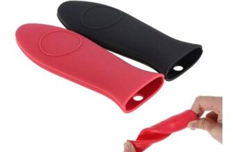 OENBATOM 2-Pack Silicone Pan Handle Covers (Black/Red)