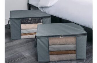 OHS 2-Pack 90.3L Underbed Clothes Storage Bag, Charcoal