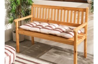 OHS 2-Seater Indoor/Outdoor Stripe Print Bench Pad – Chocolate/Cream