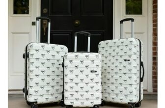 OHS Bow Print Hard Shell Suitcase