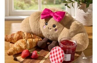 OHS Chloe The Bow Croissant Cushion – Natural/Hot Pink