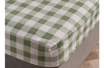 OHS Gingham Print Fitted Sheet – Sage