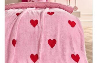 OHS Hearts Tufted Fleece Throw Pink