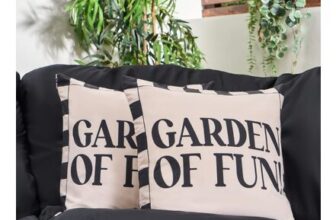OHS Indoor/Outdoor Garden of Fun Slogan Cushion Covers Monochrome