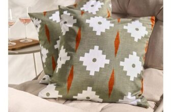 OHS Indoor/Outdoor Geometric Print Cushion Covers – Olive