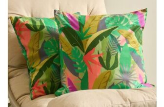 OHS Indoor/Outdoor Palm Print Cushion Covers Green
