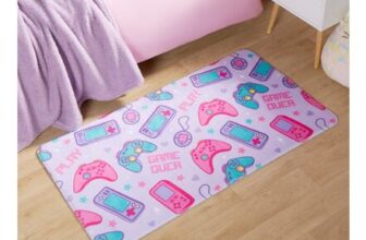 OHS Kids Washable Supersoft Gaming Rug – Lilac