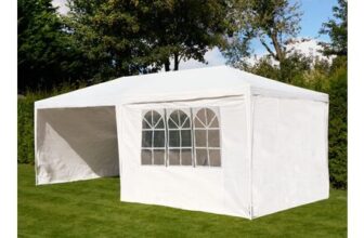 OHS Large White Water Resistant Gazebo With Sides, Size: 300 x 600cm