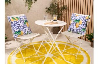 OHS Lemon Print Cushion Covers, Indoor/Outdoor, Blue/White