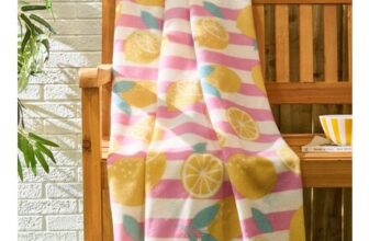 OHS Lemon Print Stripe Fleece Throw – Yellow