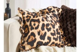 OHS Leopard Print Frill Cushion Covers – Natural