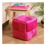 OHS Matte Velvet Footstool – Hot Pink