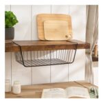 OHS Metal Wire Under-Shelf Basket, Black