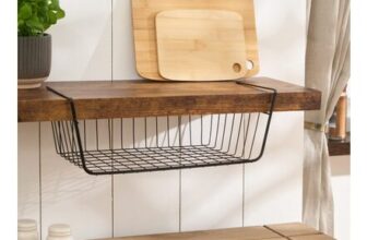 OHS Metal Wire Under-Shelf Basket, Black