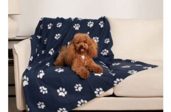 OHS Pet Paw Print Fleece Throw – Navy